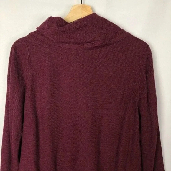 Croft & Barrow Maroon Burgundy Red Cowl Neck Cable Knit Pullover Sweater L - Picture 6 of 7